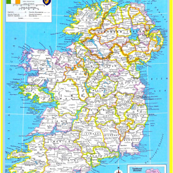Poster of Ireland  - Laminated Wall Map Poster Print Perfect for Classrooms and Homes - Vivid Imagery with Bright Colors