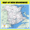 Map of New Brunswick  - Laminated Wall Map Poster Print Perfect for Classrooms and Homes - Vivid Imagery with Bright Colors