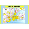 Map of New York  - Laminated Wall Map Poster Print Perfect for Classrooms and Homes - Vivid Imagery with Bright Colors