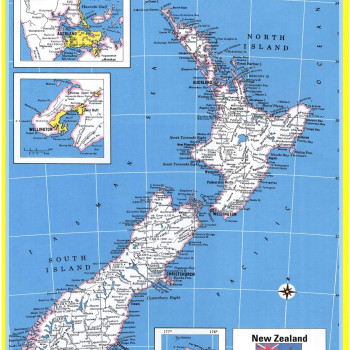 Map of New Zealand  - Laminated Wall Map Poster Print Perfect for Classrooms and Homes - Vivid Imagery with Bright Colors