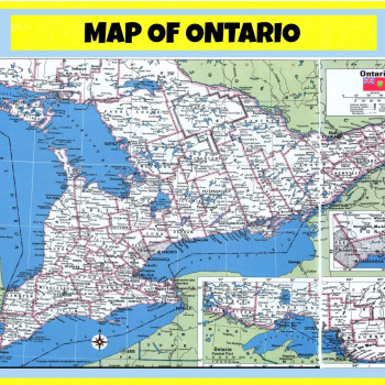 Map of Ontario - Laminated Wall Map Poster Print Perfect for Classrooms and Homes - Vivid Imagery with Bright Colors