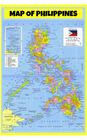 Map of Philippines  - Laminated Wall Map Poster Print Perfect for Classrooms and Homes - Vivid Imagery with Bright Colors