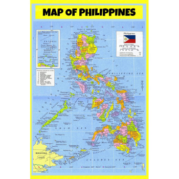 Map of Philippines  - Laminated Wall Map Poster Print Perfect for Classrooms and Homes - Vivid Imagery with Bright Colors