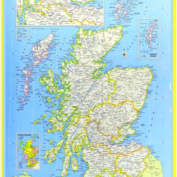 Map of Scotland  - Laminated Wall Map Poster Print Perfect for Classrooms and Homes - Vivid Imagery with Bright Colors