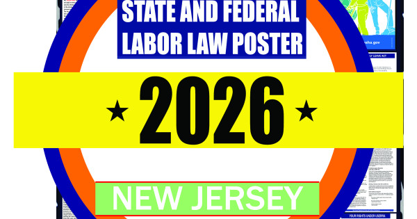 2026 New Jersey State and Federal Labor Law Poster - NJ