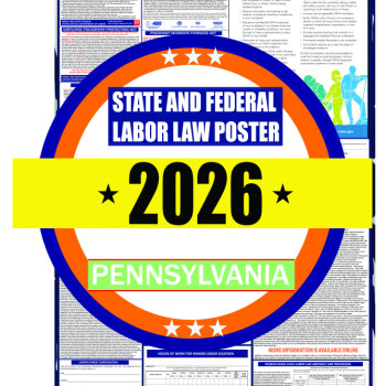 2026 Pennsylvania State and Federal Labor Law Poster - PA