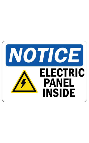 Vinyl Stickers - Bundle - Safety and Warning Signs Stickers - Notice - Electric Panel Inside Sign with Symbol
