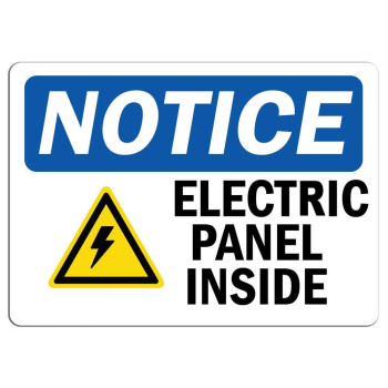 Vinyl Stickers - Bundle - Safety and Warning Signs Stickers - Notice - Electric Panel Inside Sign with Symbol