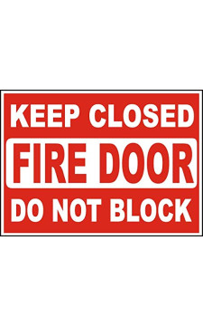 Vinyl Stickers - Bundle - Safety and Warning Signs Stickers - Keep Closed Do Not Block Fire Door Sign