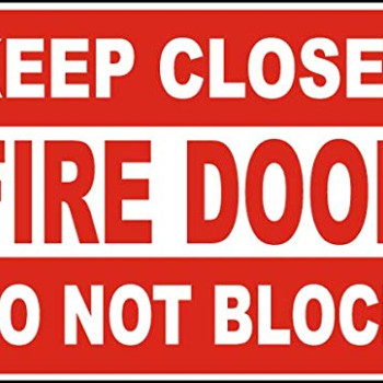 Vinyl Stickers - Bundle - Safety and Warning Signs Stickers - Keep Closed Do Not Block Fire Door Sign