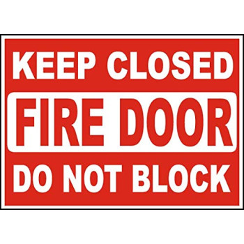 Vinyl Stickers - Bundle - Safety and Warning Signs Stickers - Keep Closed Do Not Block Fire Door Sign