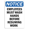 Vinyl Stickers - Bundle - Safety and Warning Signs Stickers - Notice - Employees Must Wash Hands Before Sign