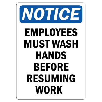 Vinyl Stickers - Bundle - Safety and Warning Signs Stickers - Notice - Employees Must Wash Hands Before Sign