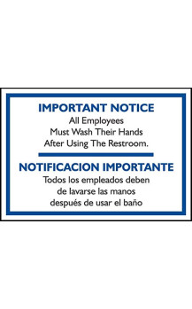 Vinyl Stickers - Bundle - Safety and Warning Signs Stickers - Bilingual Must Wash Hands Sign