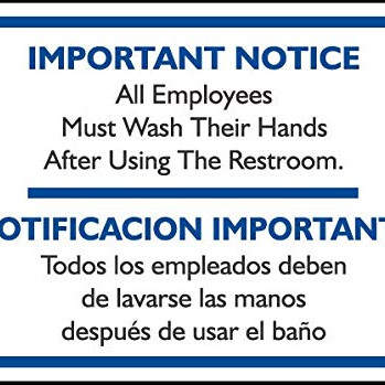Vinyl Stickers - Bundle - Safety and Warning Signs Stickers - Bilingual Must Wash Hands Sign