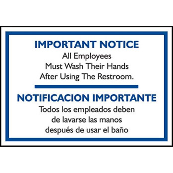 Vinyl Stickers - Bundle - Safety and Warning Signs Stickers - Bilingual Must Wash Hands Sign
