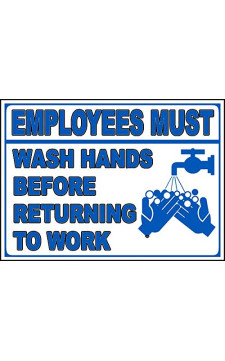 Vinyl Stickers - Bundle - Safety and Warning Signs Stickers - Employees Must Wash Hands Sign