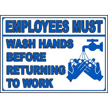 Vinyl Stickers - Bundle - Safety and Warning Signs Stickers - Employees Must Wash Hands Sign