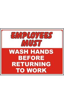Vinyl Stickers - Bundle - Safety and Warning Signs Stickers - Employees Must Wash Hands Sign
