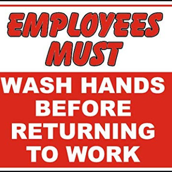 Vinyl Stickers - Bundle - Safety and Warning Signs Stickers - Employees Must Wash Hands Sign