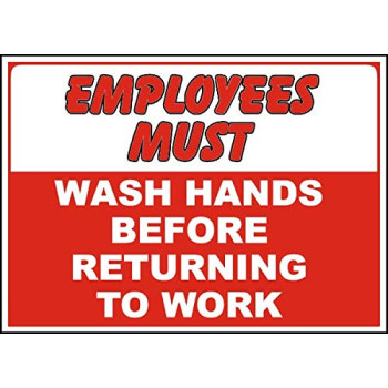 Vinyl Stickers - Bundle - Safety and Warning Signs Stickers - Employees Must Wash Hands Sign