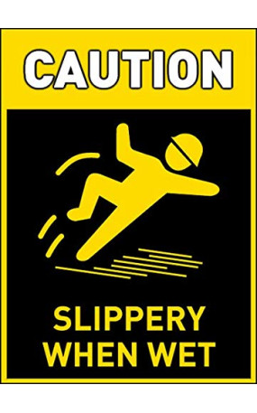 Vinyl Stickers - Bundle - Safety and Warning Signs Stickers - Caution Slippery When Wet Sign