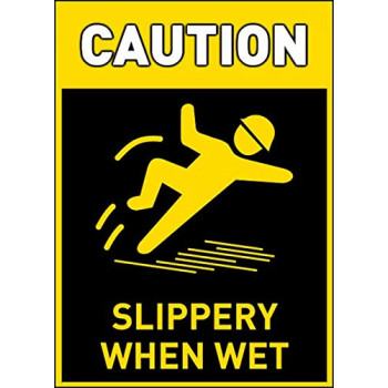 Vinyl Stickers - Bundle - Safety and Warning Signs Stickers - Caution Slippery When Wet Sign