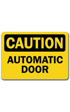 Vinyl Stickers - Bundle - Safety and Warning Signs Stickers - Caution - Sign - Automatic Door - Safety Sign