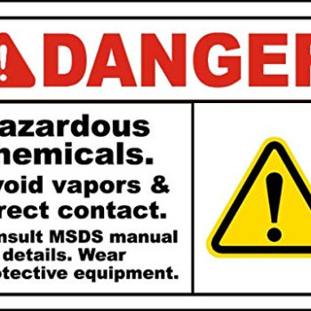 Vinyl Stickers - Bundle - Safety and Warning Signs Stickers - Danger Hazardous Chemicals Sign