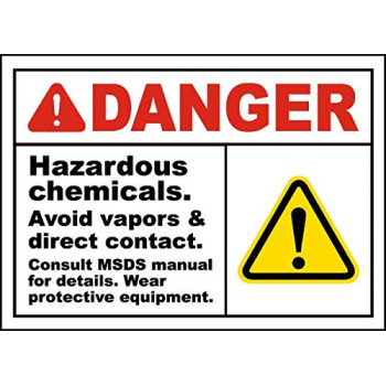 Vinyl Stickers - Bundle - Safety and Warning Signs Stickers - Danger Hazardous Chemicals Sign