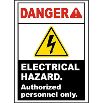 Vinyl Stickers - Bundle - Safety and Warning Signs Stickers - Electrical Hazard Authorized Only Sign