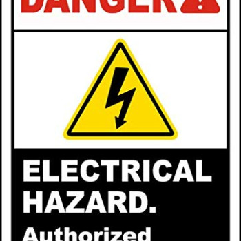 Vinyl Stickers - Bundle - Safety and Warning Signs Stickers - Electrical Hazard Authorized Only Sign