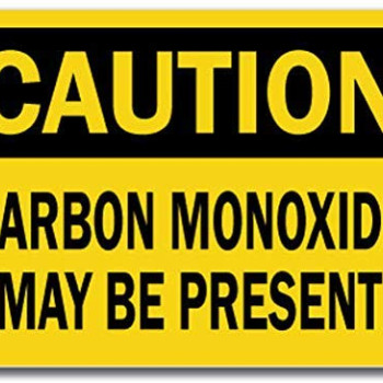 Vinyl Stickers - Bundle - Safety and Warning Signs Stickers - Caution - Sign - Carbon Monoxide May Be Present - Safety Sign
