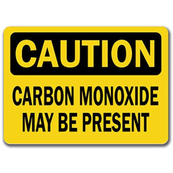 Vinyl Stickers - Bundle - Safety and Warning Signs Stickers - Caution - Sign - Carbon Monoxide May Be Present - Safety Sign