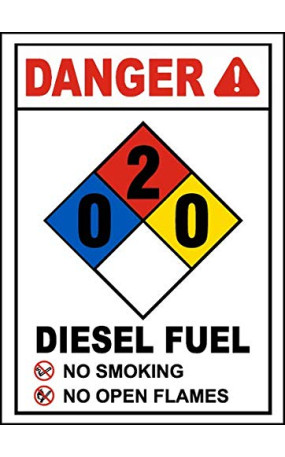Vinyl Stickers - Bundle - Safety and Warning Signs Stickers - NFPA Diesel Fuel 0-2-0 Sign