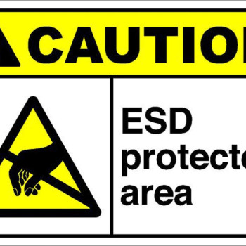 Vinyl Stickers - Bundle - Safety and Warning Signs Stickers - Caution - ESD Protected Area