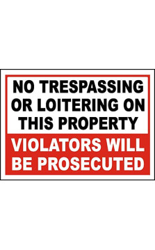 Vinyl Stickers - Bundle - Safety and Warning Signs Stickers - No Trespassing or Loitering Sign
