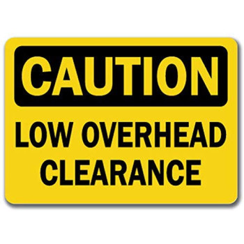 Vinyl Stickers - Bundle - Safety and Warning Signs Stickers - Caution - Sign - Low Overhead Clearance - Safety Sign