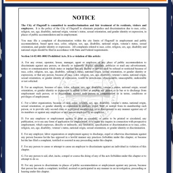 Arizona-Flagstaff-Employment Discrimination City Poster