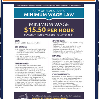 Arizona-Flagstaff Minimum Wage City Poster