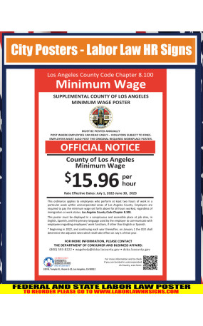 CALIFORNIA - El Cerrito- Minimum Wage City Poster