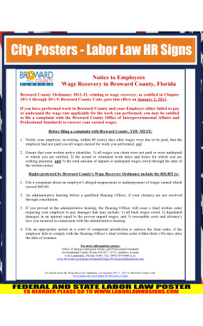 Florida - Wage Recovery in Broward County, Florida