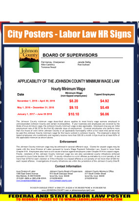 Iowa - Johnson County - Min Wage City Poster