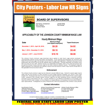 Iowa - Johnson County - Min Wage City Poster