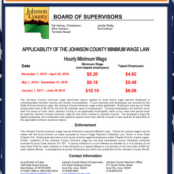 Iowa - Johnson County - Min Wage City Poster