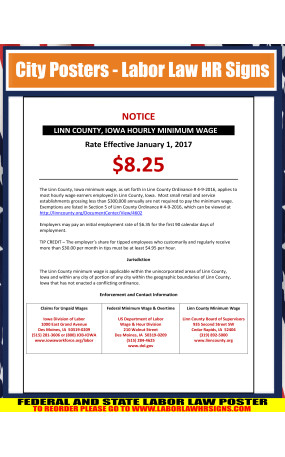 Iowa - Linn County - Min Wage City Poster