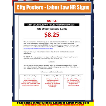 Iowa - Linn County - Min Wage City Poster