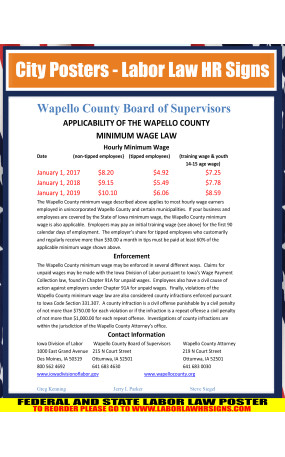 Iowa - Wapello County - Min Wage City Poster
