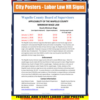 Iowa - Wapello County - Min Wage City Poster
