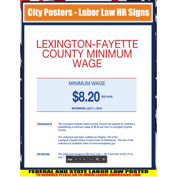 Kentucky - Lexington - Min Wage City Poster